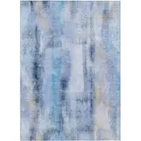 Photo of Blue Washable Non Skid Indoor Outdoor Area Rug