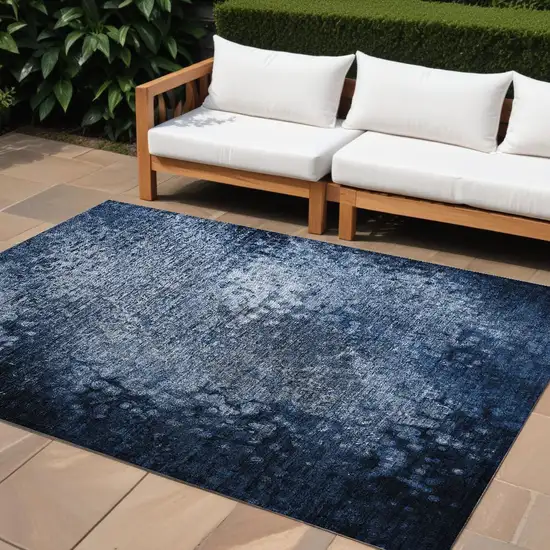 Blue Washable Non Skid Indoor Outdoor Area Rug Photo 1