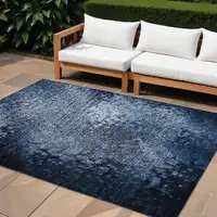 Photo of Blue Washable Non Skid Indoor Outdoor Area Rug