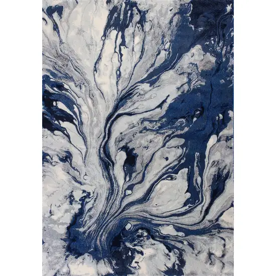 Blue Watercolor Indoor Area Rug Photo 2