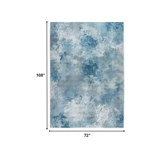 Blue White Abstract Sky Area Rug Photo 5