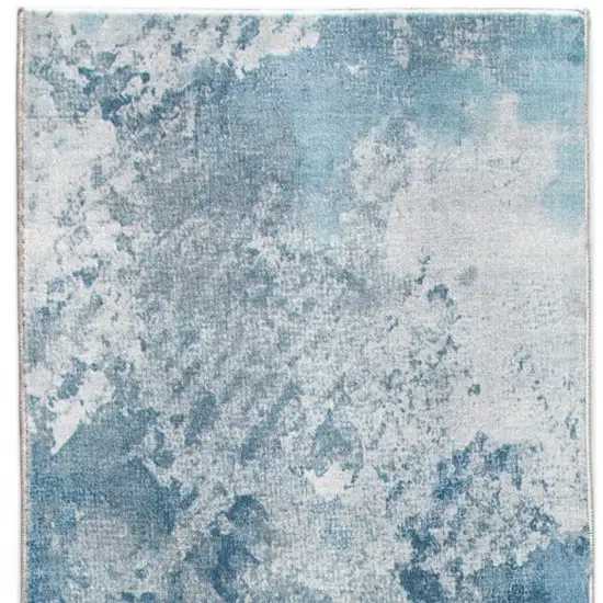 Blue Abstract Runner Rug Photo 9