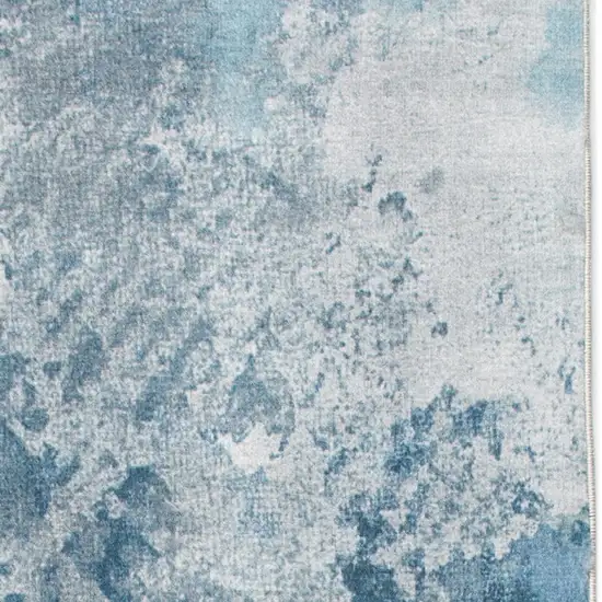 Blue Abstract Runner Rug Photo 8