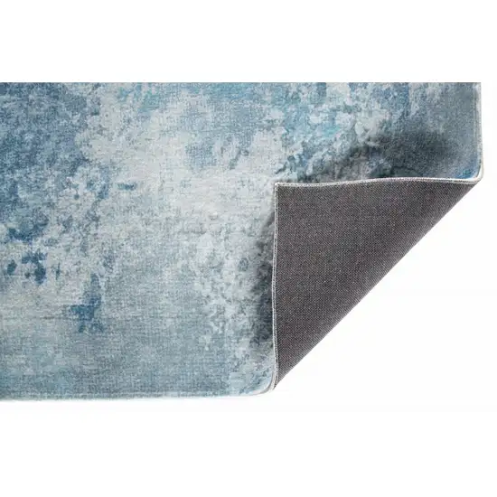 Blue White Abstract Sky Runner Rug Photo 3