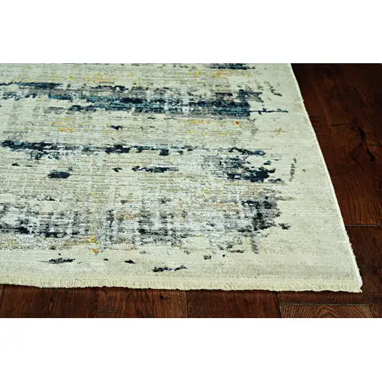 Blue White Distressed Traditional Area Rug Photo 4