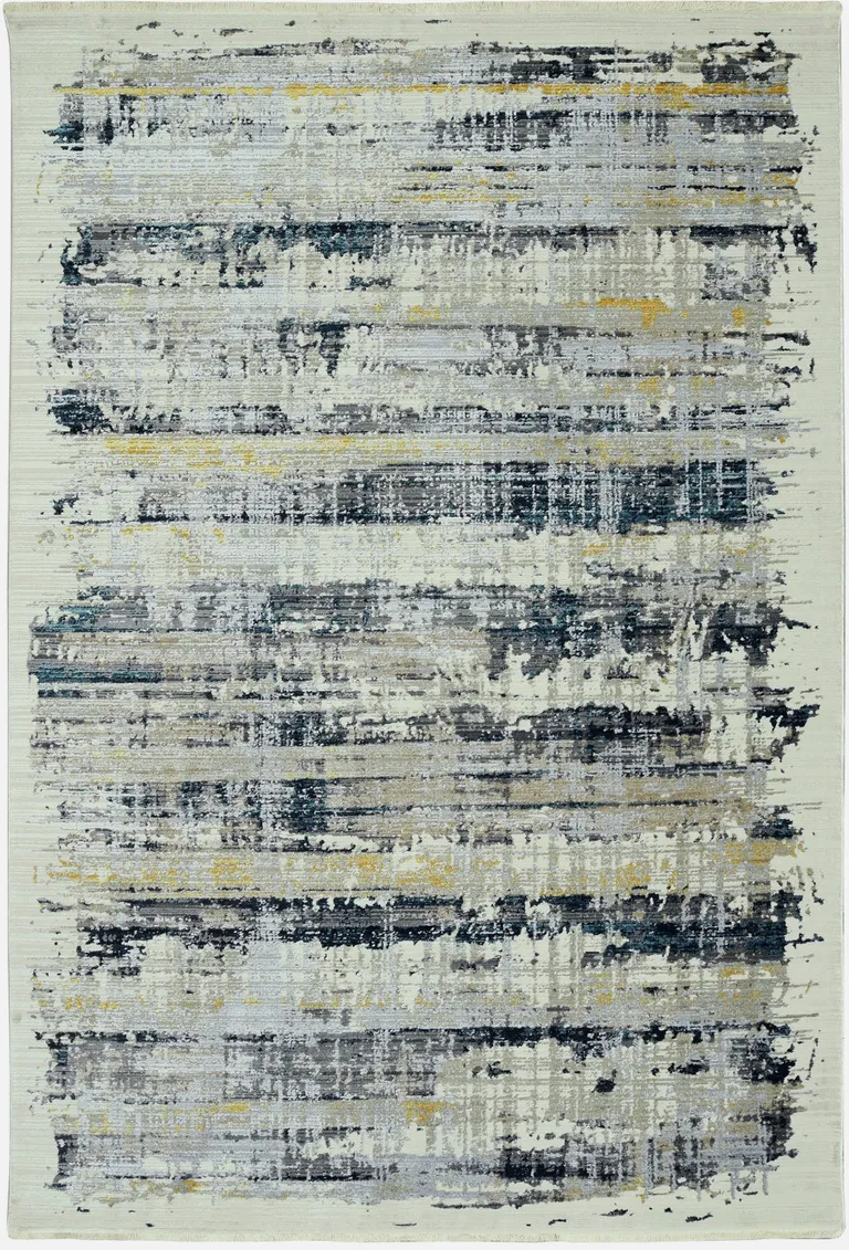 Blue White Distressed Traditional Area Rug Photo 1