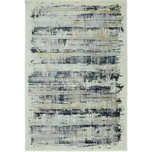 Photo of Blue White Distressed Traditional Area Rug