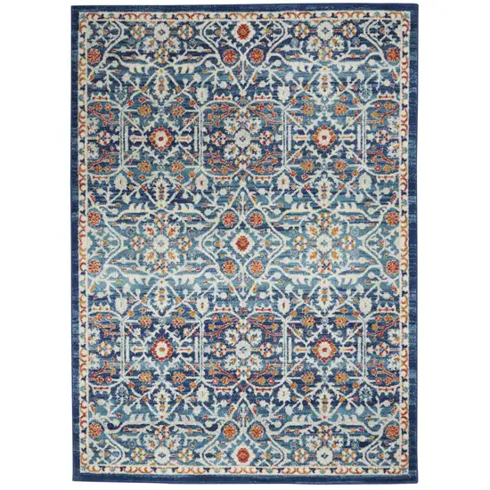 Blue White Multi Medallion Area Rug Photo 1