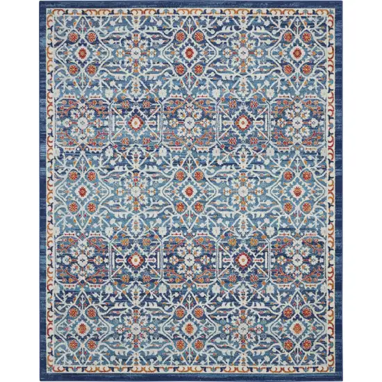 Blue White Multi Medallion Area Rug Photo 1