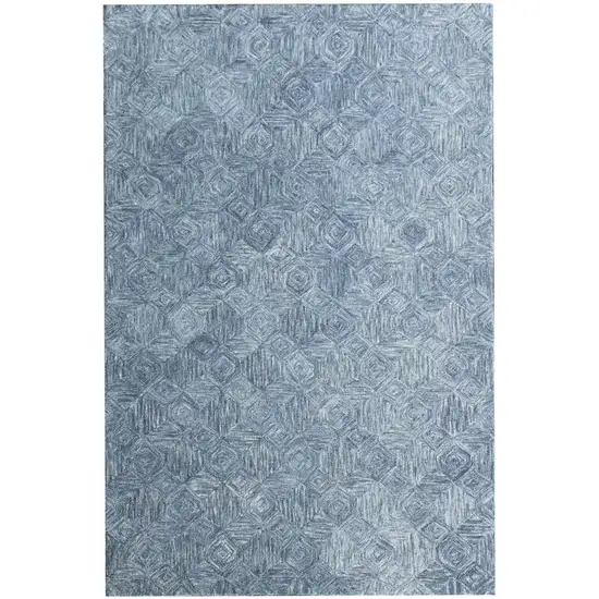 Blue Wool Geometric Hand Tufted Area Rug Photo 1