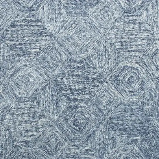 Blue Wool Geometric Hand Tufted Area Rug Photo 8