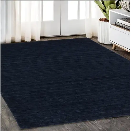 Blue Wool Hand Tufted Area Rug Photo 1