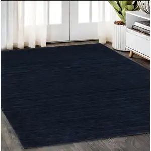 Photo of Blue Wool Hand Tufted Area Rug