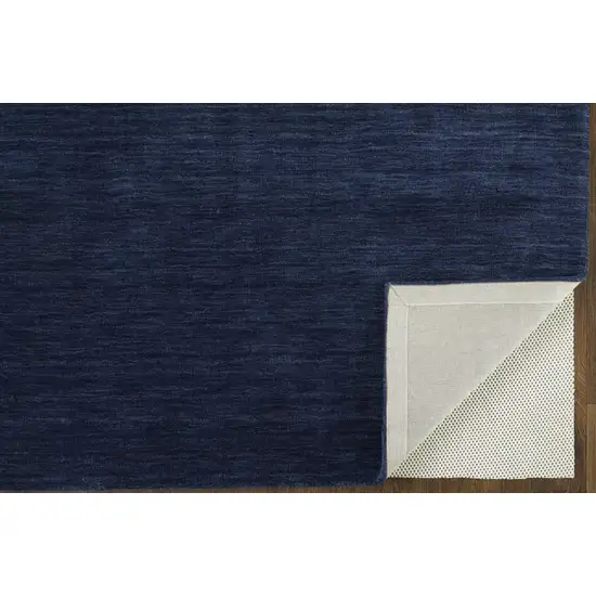 Blue Wool Hand Woven Stain Resistant Area Rug Photo 4