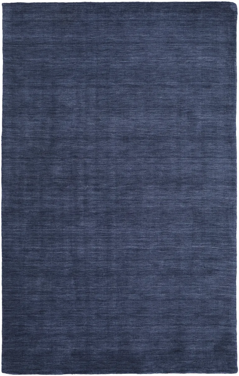 Blue Wool Hand Woven Stain Resistant Area Rug Photo 1