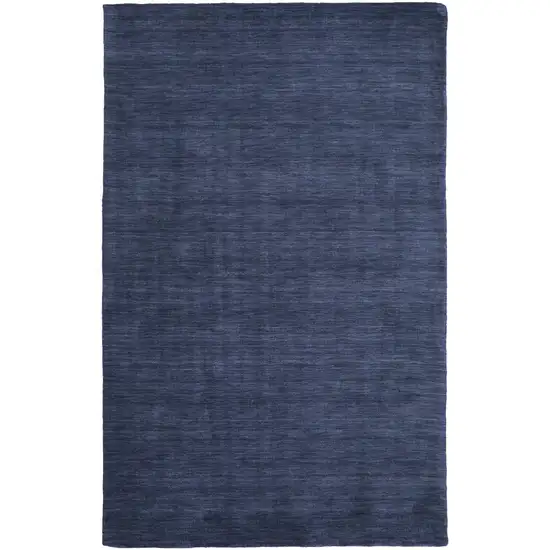 Blue Wool Hand Woven Stain Resistant Area Rug Photo 1