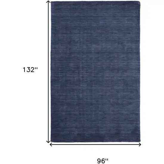 Blue Wool Hand Woven Stain Resistant Area Rug Photo 10