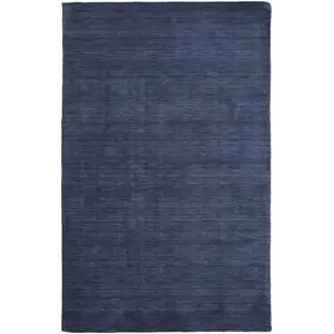 Photo of Blue Wool Hand Woven Stain Resistant Area Rug