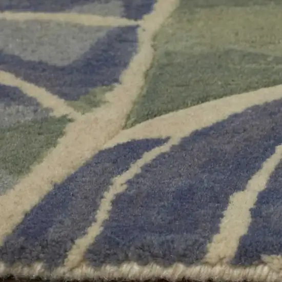 Blue Wool Handmade Area Rug Photo 9