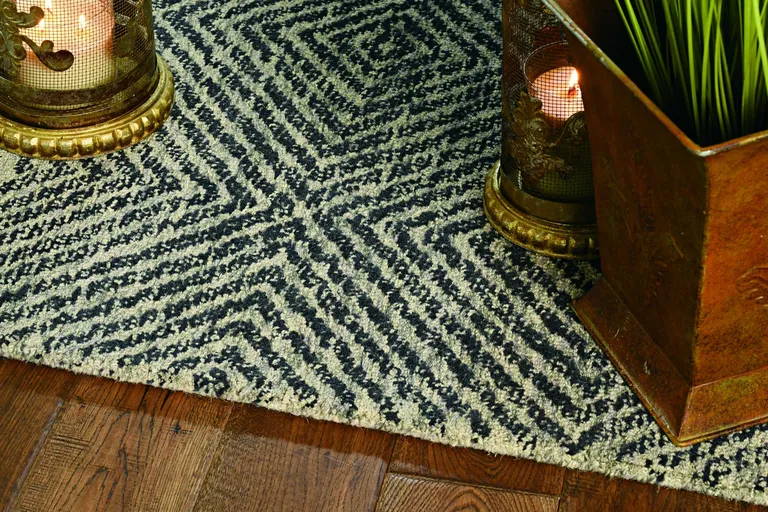 Blue Wool Rug Photo 4