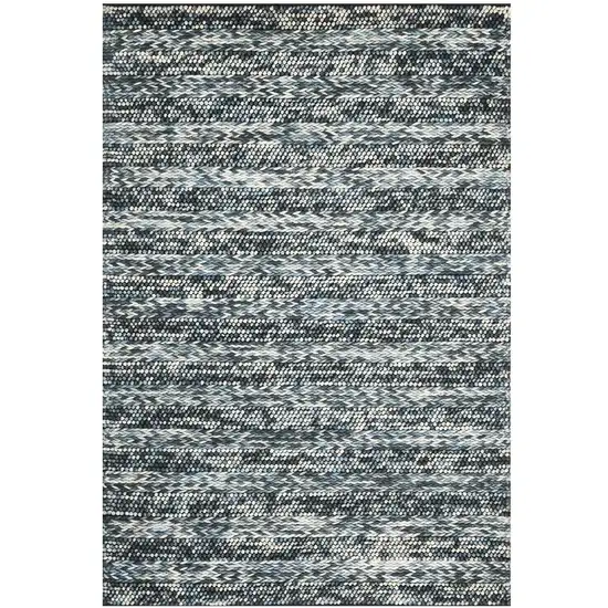 60 X 84 Blue Wool Rug Photo 2