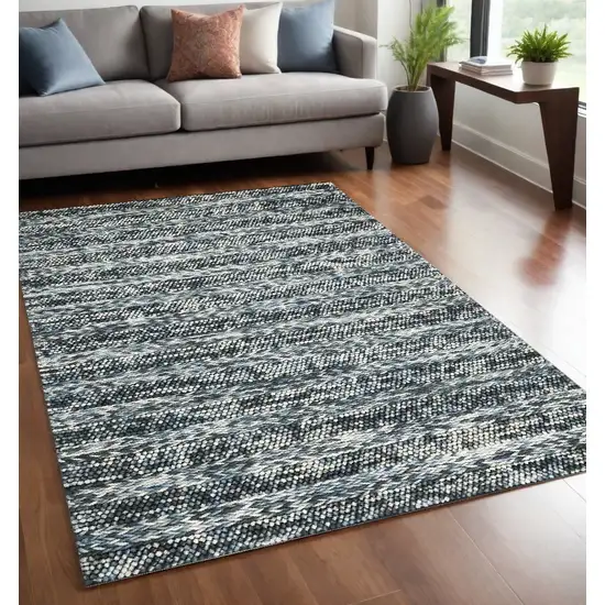 60 X 84 Blue Wool Rug Photo 1