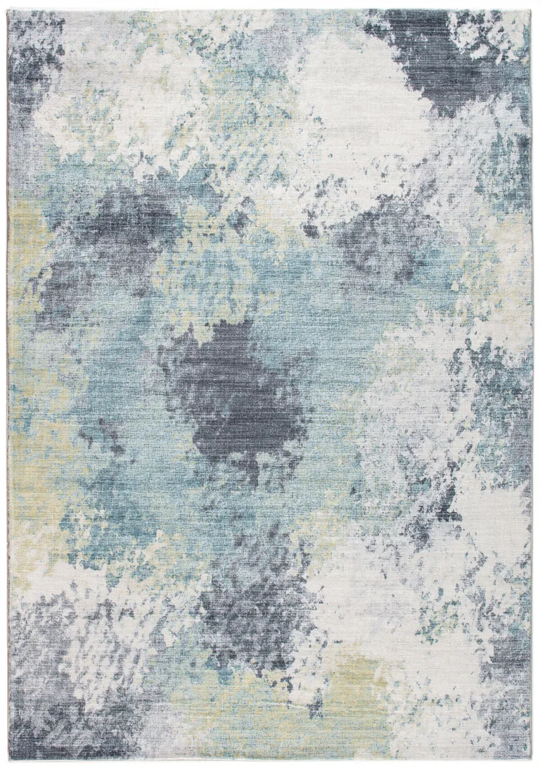 Blue Yellow Abstract Sky Runner Rug Photo 1