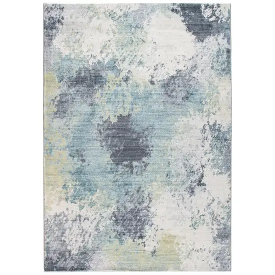 Blue Yellow Abstract Sky Runner Rug Photo 1