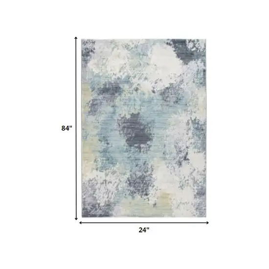 Blue Yellow Abstract Sky Runner Rug Photo 5