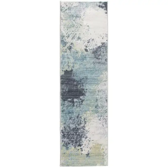 Blue Yellow Abstract Sky Runner Rug Photo 4