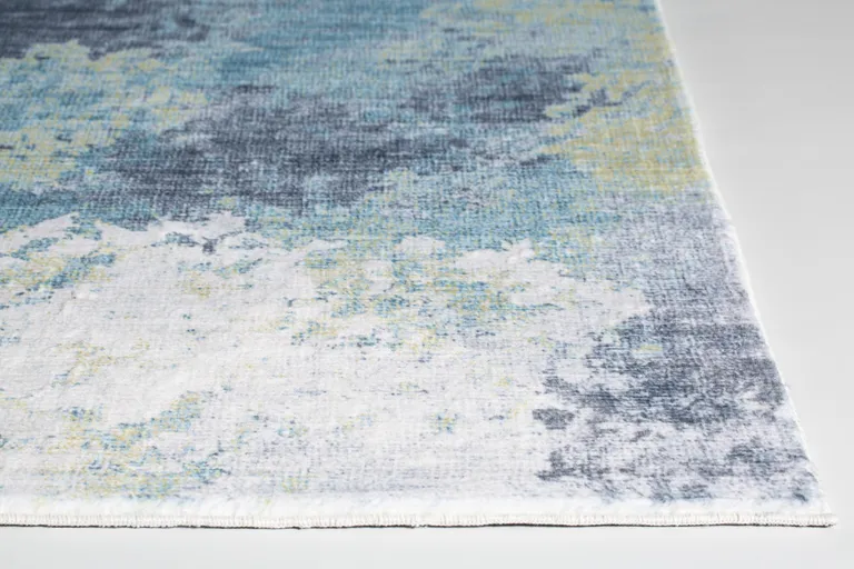 Blue Yellow Abstract Sky Runner Rug Photo 2