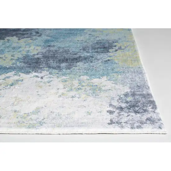 Blue Yellow Abstract Sky Runner Rug Photo 2