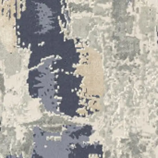 Blue and Beige Abstract Area Rug Photo 8