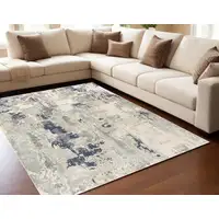 Photo of Blue and Beige Abstract Area Rug