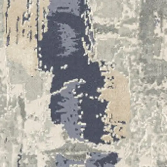 Blue and Beige Abstract Area Rug Photo 8