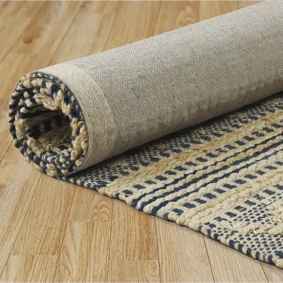 Blue and Beige Chevron Striped Area Rug Photo 6