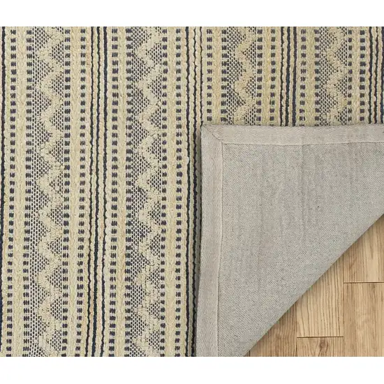 Blue and Beige Chevron Striped Area Rug Photo 3