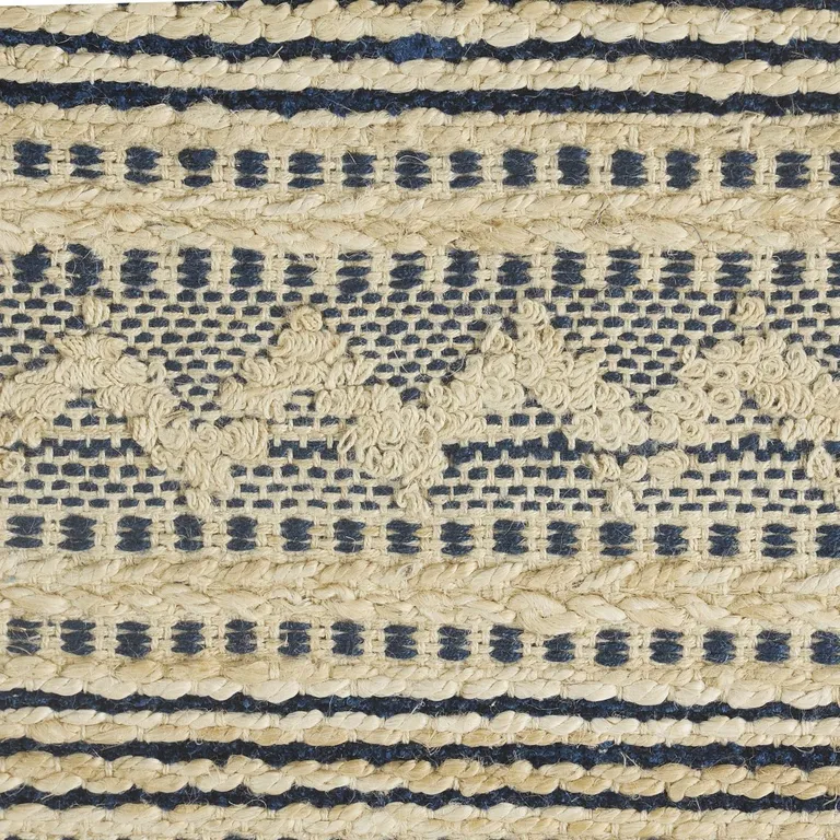 Blue and Beige Chevron Striped Area Rug Photo 2