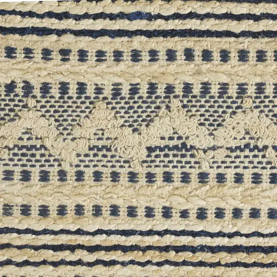 Blue and Beige Chevron Striped Area Rug Photo 2