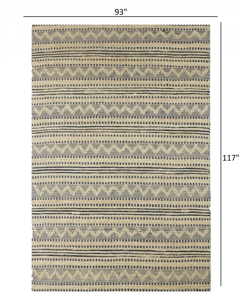 Blue and Beige Chevron Striped Area Rug Photo 4