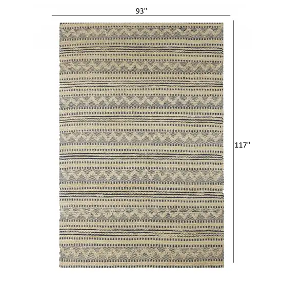 Blue and Beige Chevron Striped Area Rug Photo 4