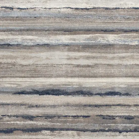 Blue and Beige Distressed Stripes Area Rug Photo 3