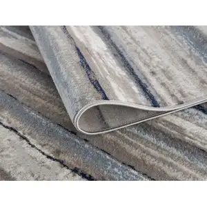 Photo of Blue and Beige Distressed Stripes Runner Rug