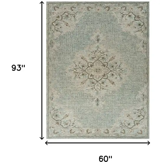 Blue Wool Hand Tufted Area Rug Photo 3