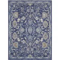 Photo of Blue and Beige Floral Power Loom Area Rug