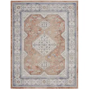 Photo of Blue and Beige Oriental Power Loom Area Rug