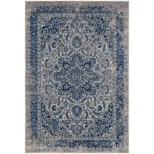 Photo of Blue and Beige Oriental Power Loom Area Rug