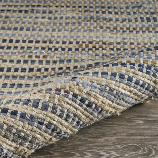 Blue and Beige Striped Area Rug Photo 8