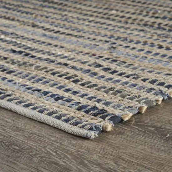 Blue and Beige Striped Area Rug Photo 7