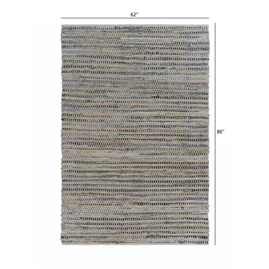 Blue and Beige Striped Area Rug Photo 5